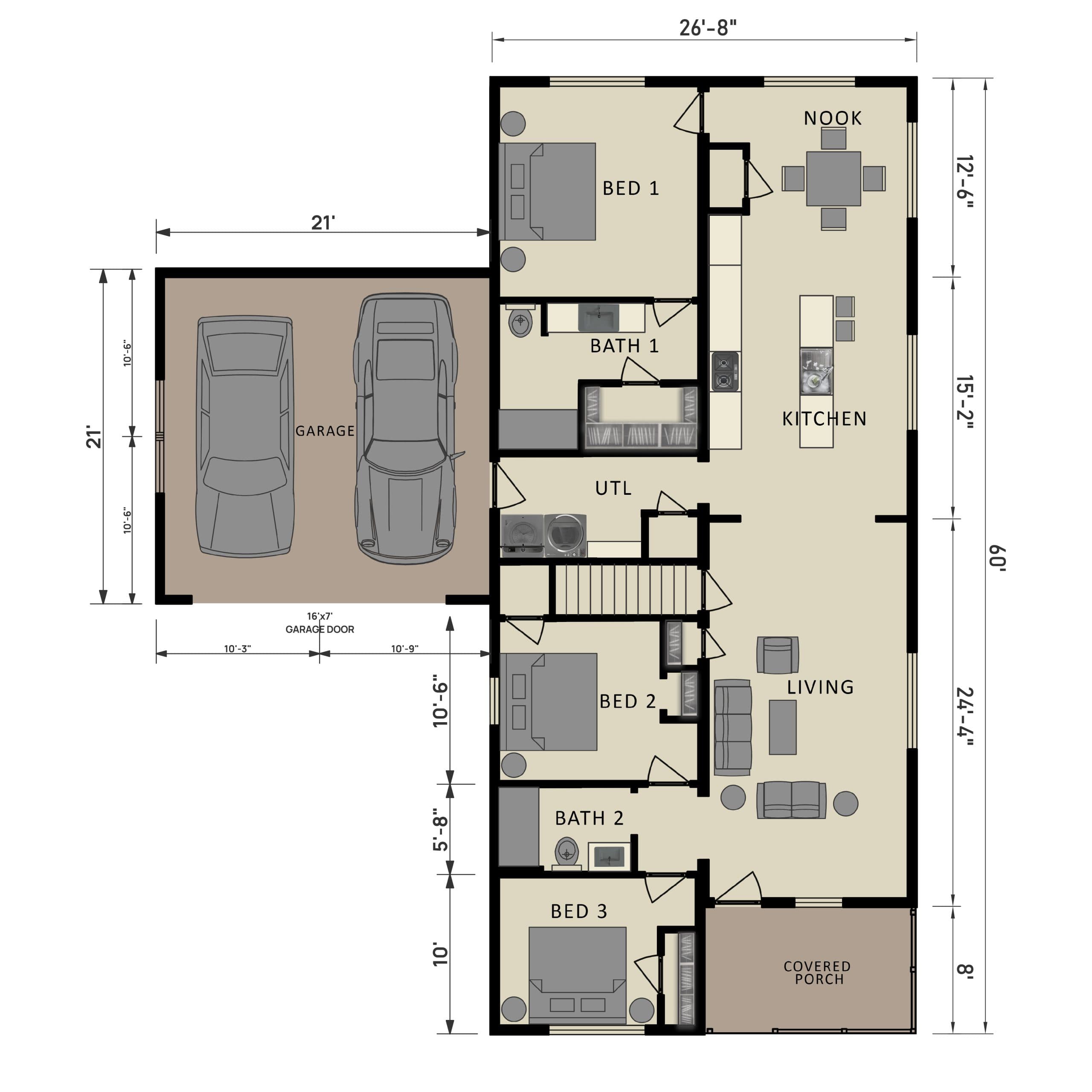 Isabella - sales display model (over slab only) floor plan home features