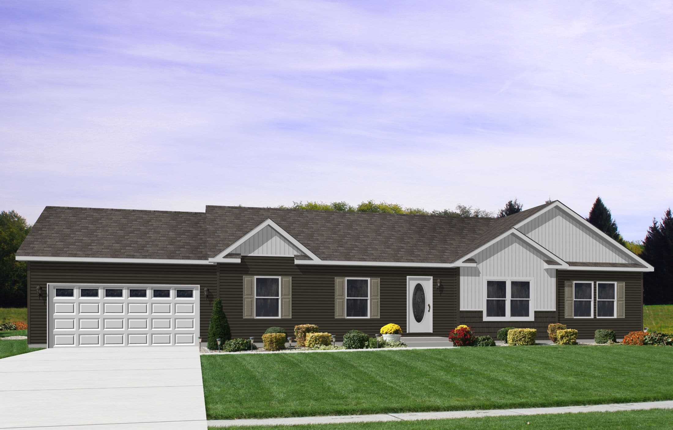 Oakdale hero, elevation, and exterior home features