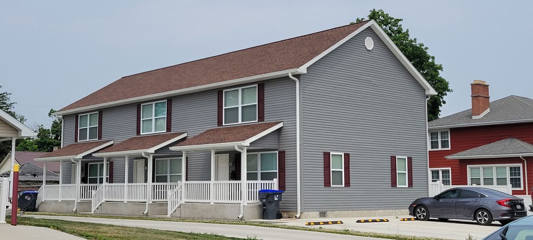 Townhome ii triplex elevation and exterior home features